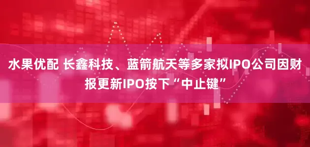 水果优配 长鑫科技、蓝箭航天等多家拟IPO公司因财报更新IPO按下“中止键”
